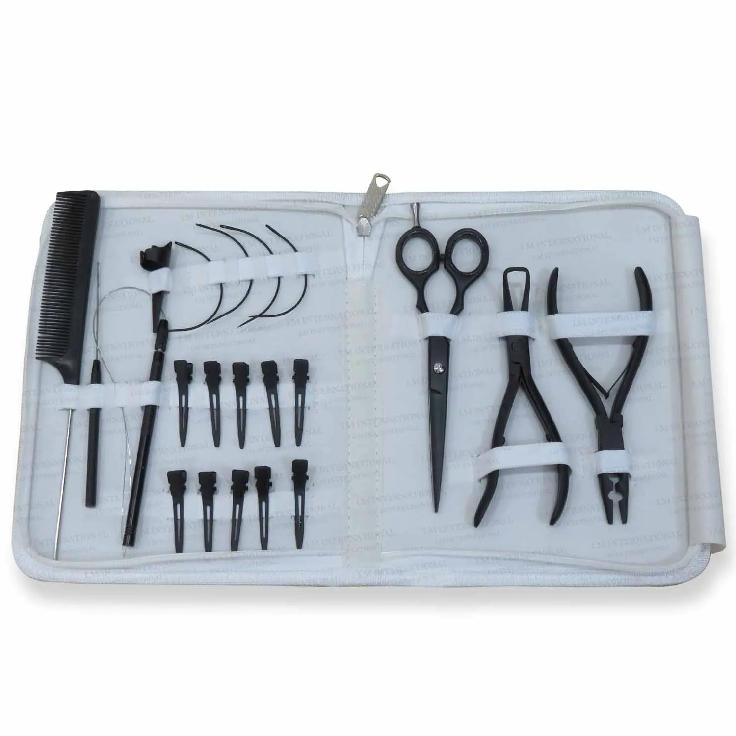 Black Salon Plier Scissor Kit Two Hole Micro Beads Remover and Closer Plier High Quality Hair Extension Loop And Pulling Hook