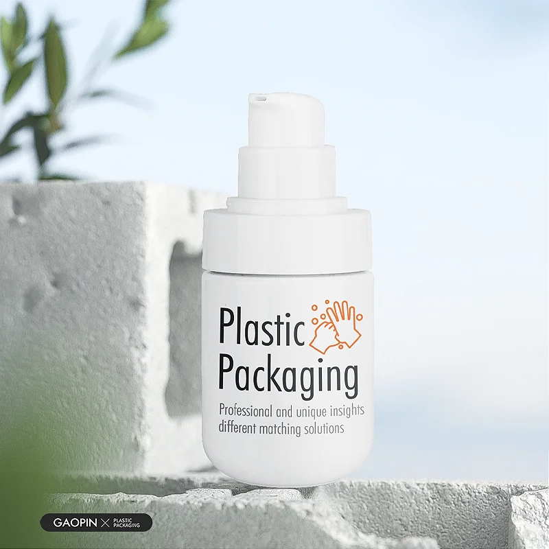 eco friendly 50ml pet plastic Cosmetic packaging facial cleanser lotion pump bottles