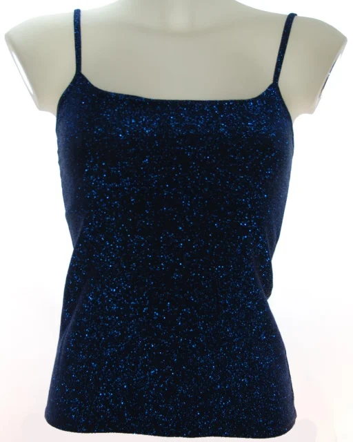 Italian  high quality cotton lurex tank for women young fashion for parties casual and smart made in Italy Royal