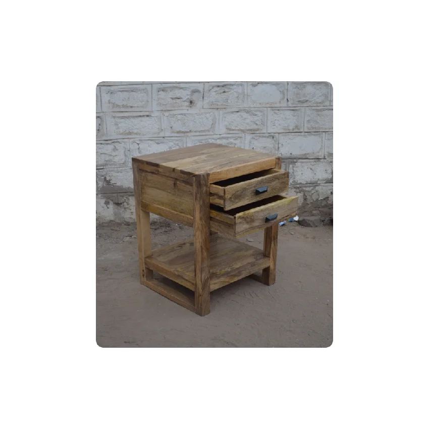 Vintage Mango Furniture 2 Door Bedside Table Modern Wood Indoor Furniture Mango Wood Furniture Customized & Handmade Supplier