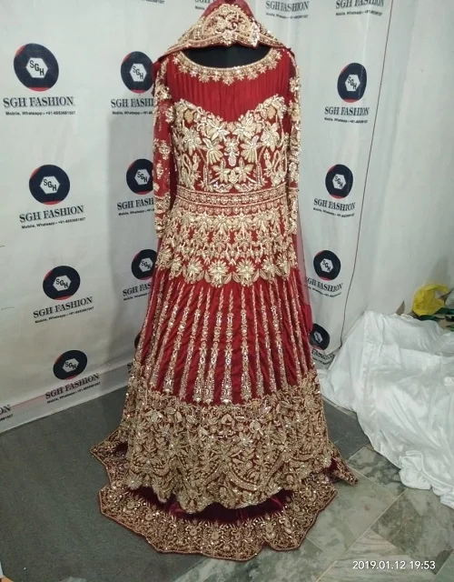 pakistani bridal dresses wedding 2022 new collection heavy hand work customized dress color and size both can be customize