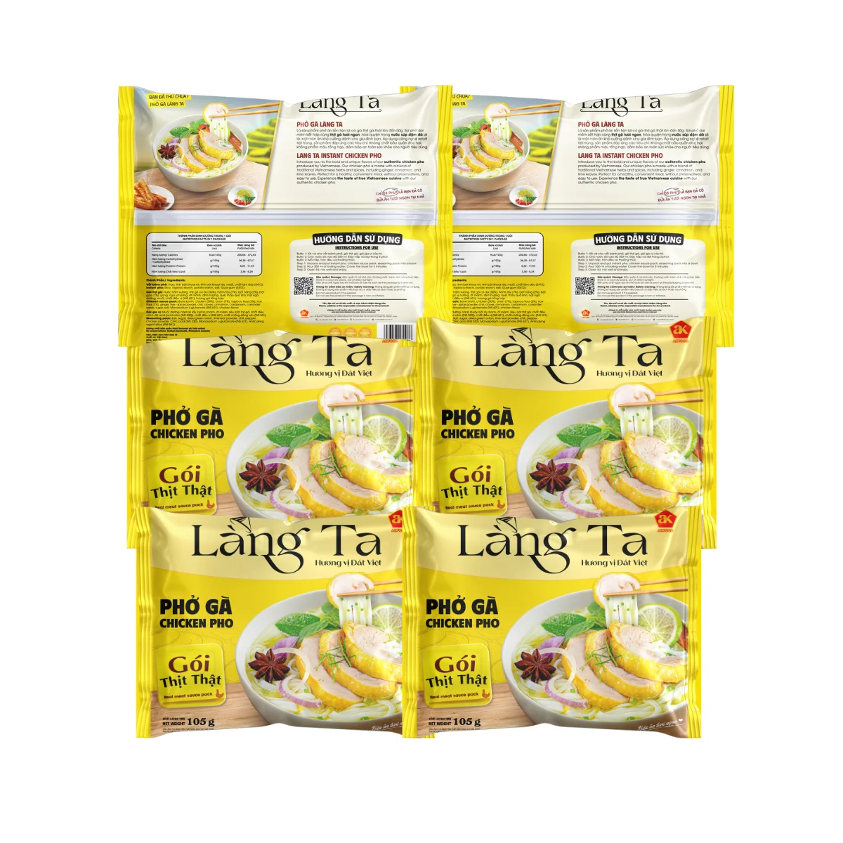 Instant Chicken Pho Rice Noodles Convenient Meal Real Chicken Sauce ISO HACCP Certified OEM Vietnam Factory Delicious Asian Food