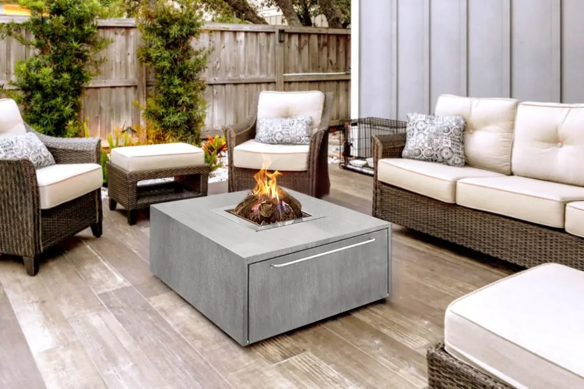 square gas and wooden burning home garden stove fire pit table outdoor corten steel smokeless firepit heater