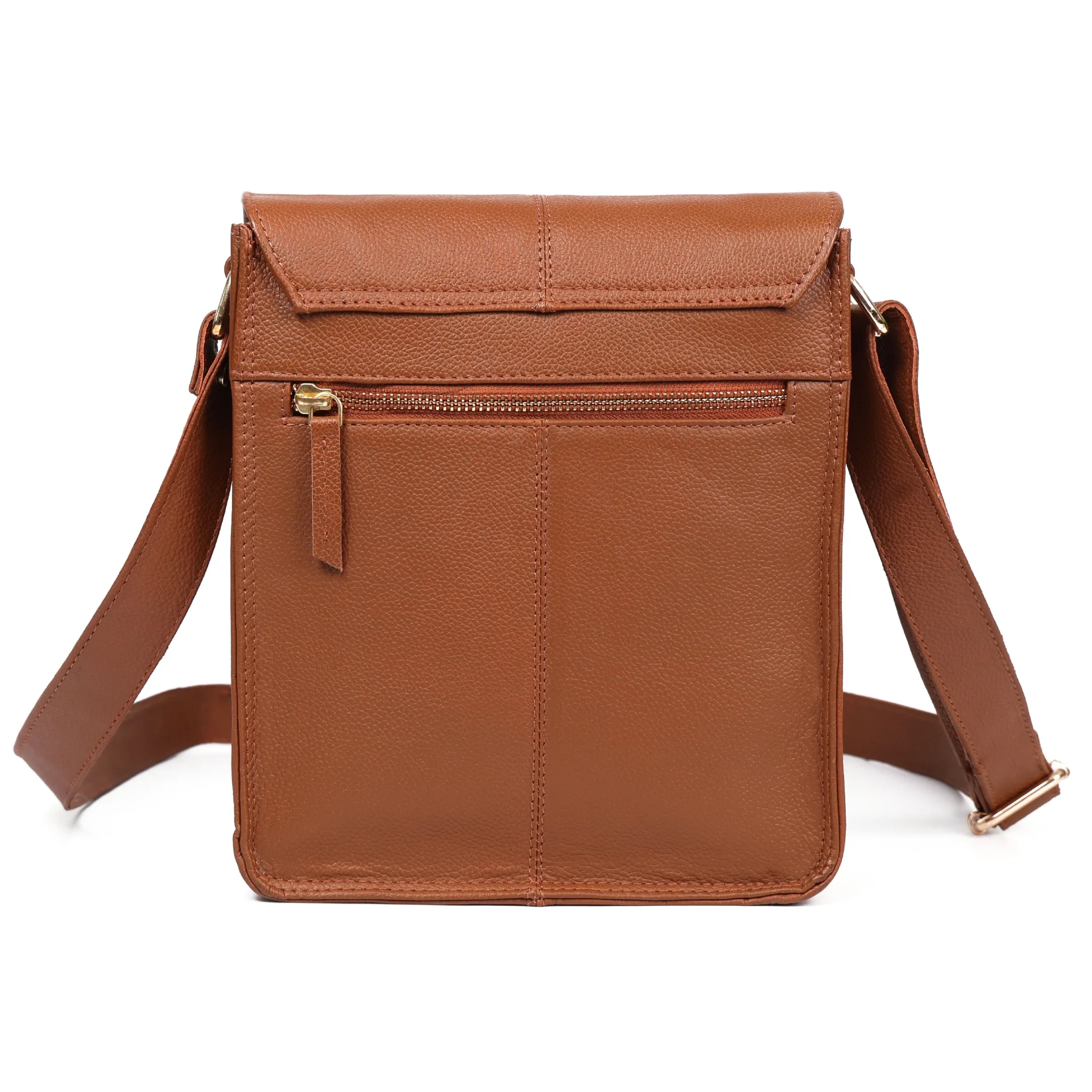 Premium Pebbled Leather Messenger Bag for Men Custom Crossbody with YKK Zipper Genuine Leather Shoulder Bag for Business Travel