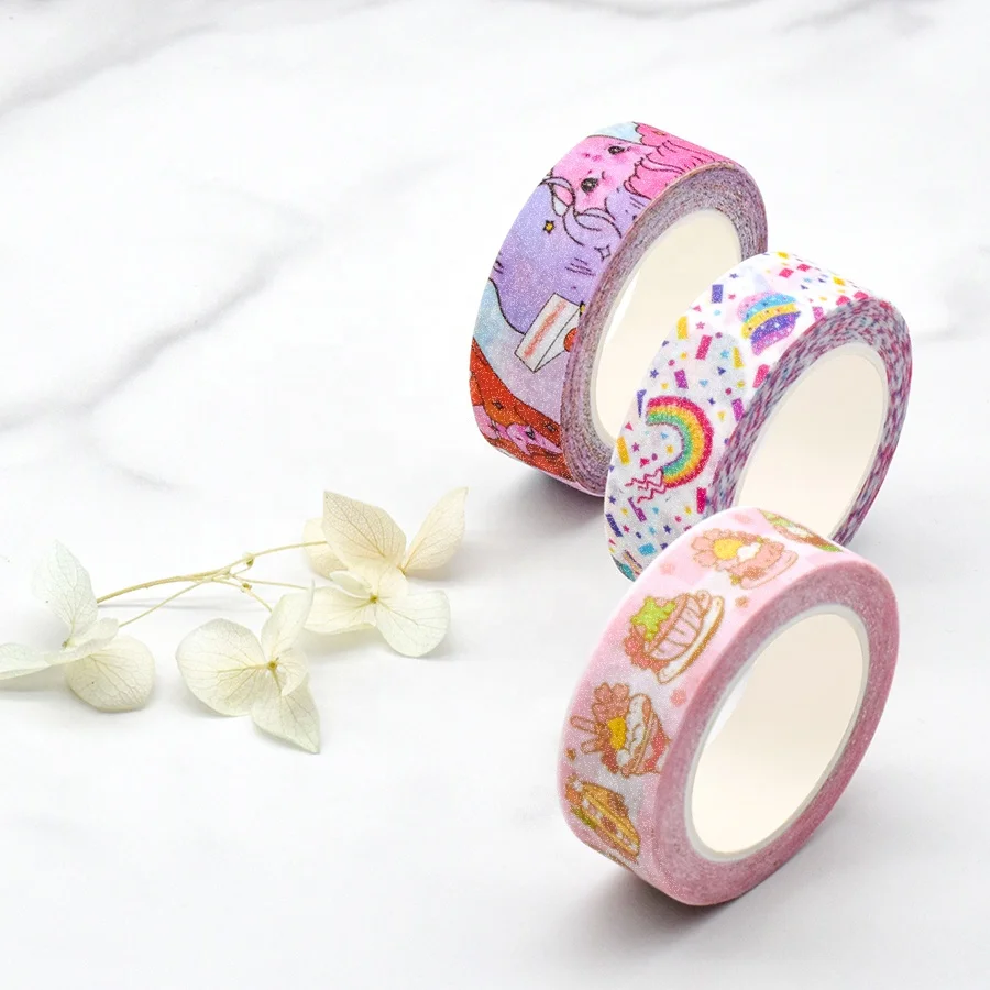 Cute Colored Jumbo Roll Water-Proof Adhesive Solid Color Waterproof Diy Arts Craft Washi Tape