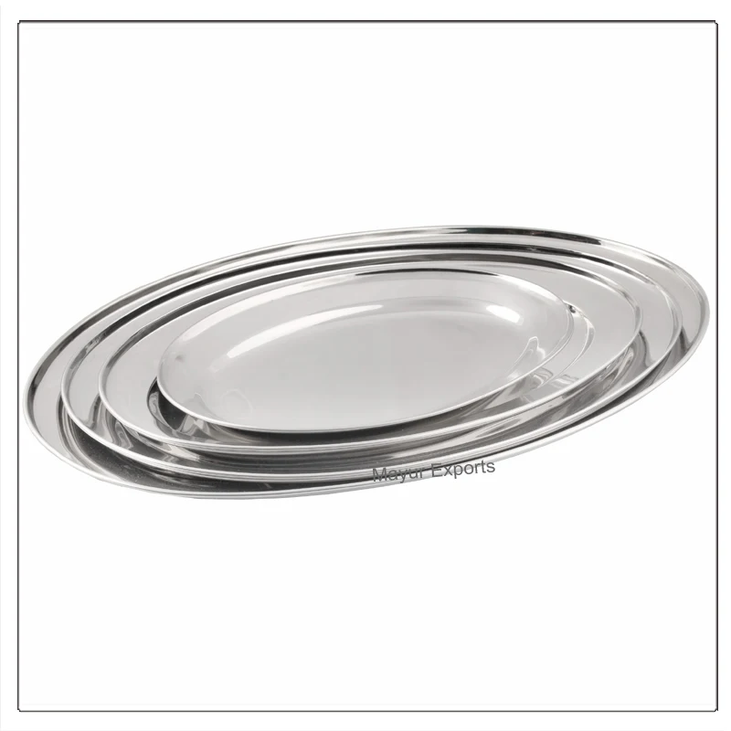 Stainless Steel Oval Serving Tray Metal Serving Tray