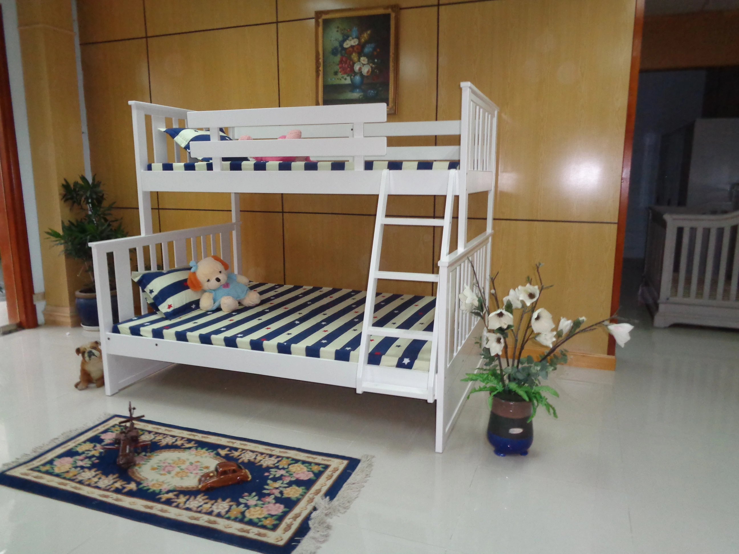 Modern Twin over Twin Bunk Bed for Adults and Kids Wooden Bedroom Furniture from Vietnam Hardwood Bunk Bed for Sale