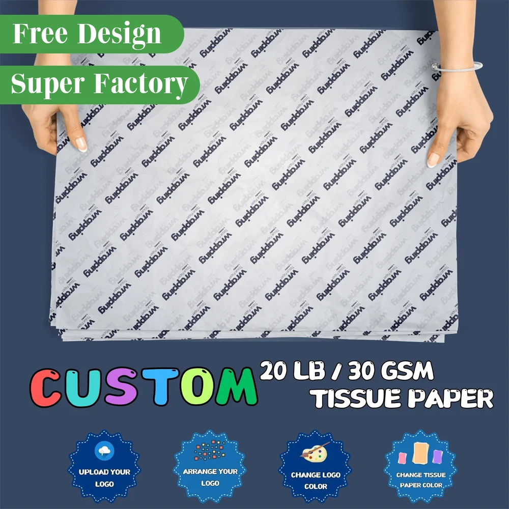 custom tissue paper gift wrapping paper with company logo garment packaging paper