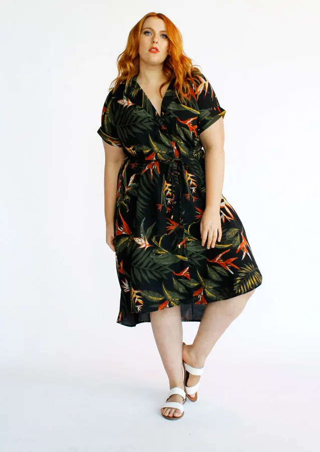 Женское платье-миди с принтом