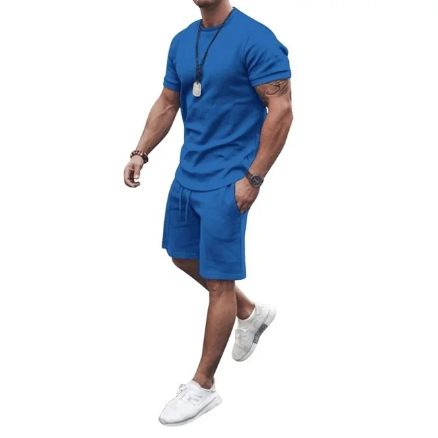 Custom made short set men summer and spring wear premium quality summer sets for men with your own logo