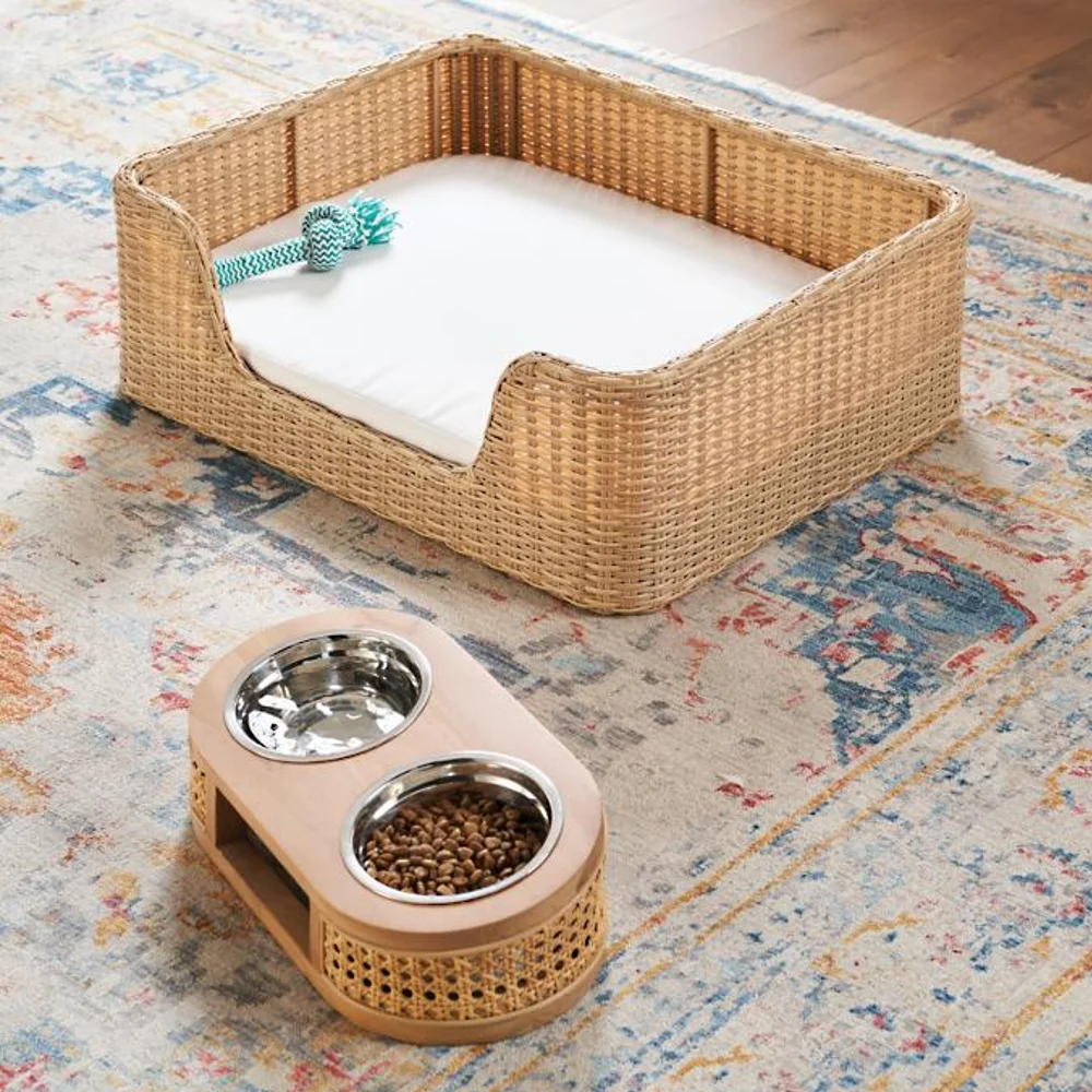 New arrival eco-friendly hand wicker rattan pet bed with foam cushion wholesales from Vietnam