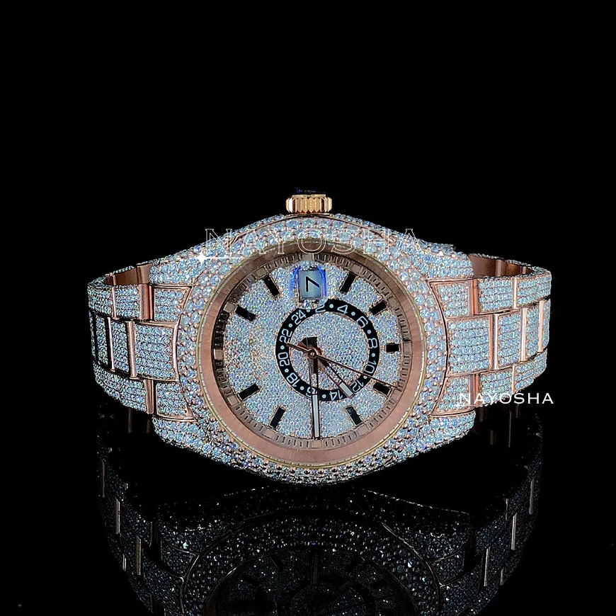 Luxury Modern High Quality Bling Iced Out Diamond Watches Elegant GIA Certified VVS Moissanite Diamond Watches For Men Low Price