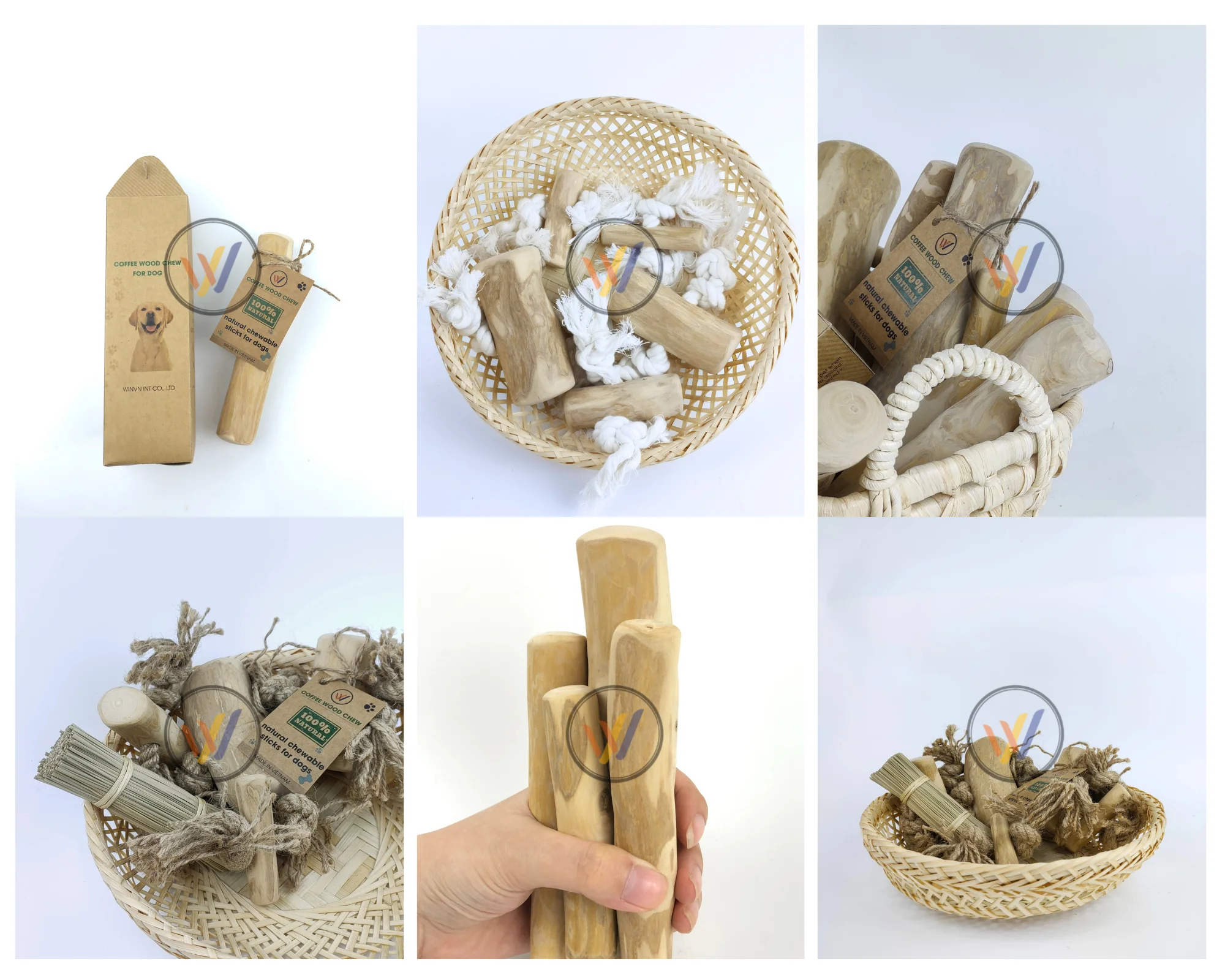 CFC1 - Coffee wood chew Natural Pet Toys for Dogs Multi Size Made in Vietnam Factory High Quality Cheap Price Ms. Jenny (WINVN)