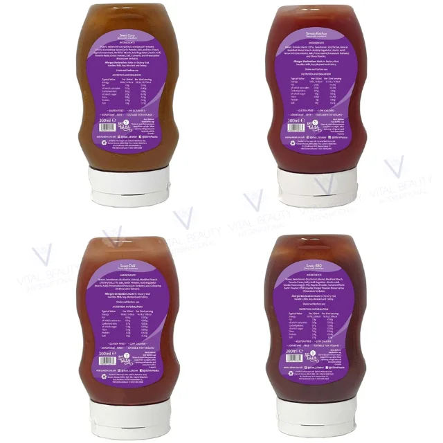 High Quality Sugar Free Slim Sauce Vegan Low calorie Ketchup, BBQ, Sweet Chili Sauce, Curry Sauce, Mayo keto food