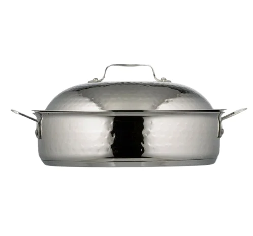 Shiny Polished Stainless Steel Hot Pot For Food Casserole with lid Tabletop Kitchen Food Server Hotel Supplies Cookware