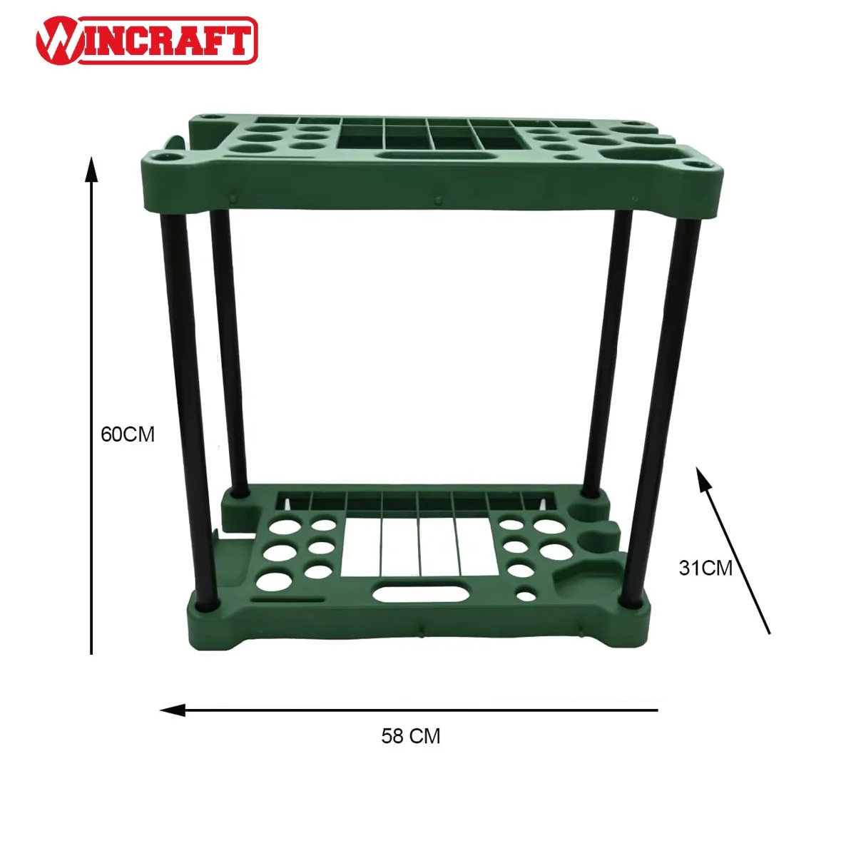 Garden Tool Storage Holder Organiser Rack Lightweight Portable and Easy Assembly  with Tool Pockets Garden Tool Rack