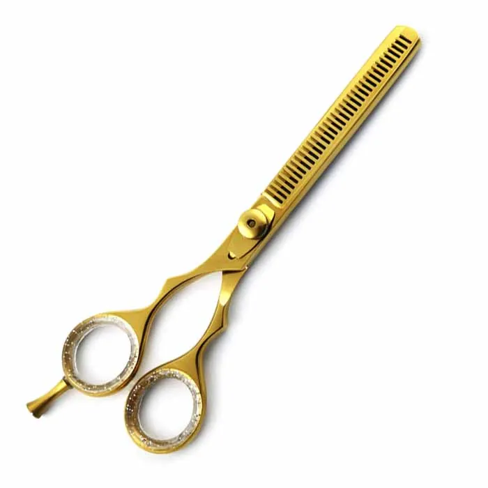 Professional Teeth Hair Thinning Scissors fancy titanium coated stainless steel Barber salon hair Scissors Shears high quality
