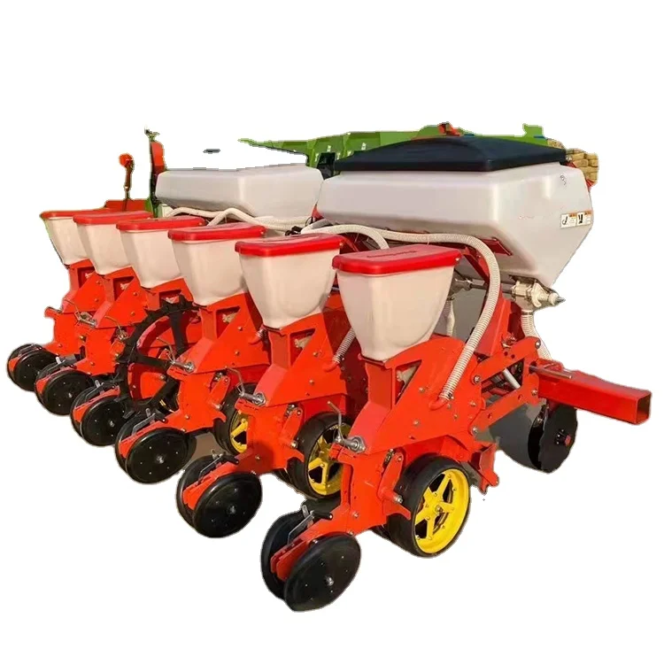 Corn Pneumatic Planter Tractor 4 Rows Corn Planter With Fertilizer Hopper