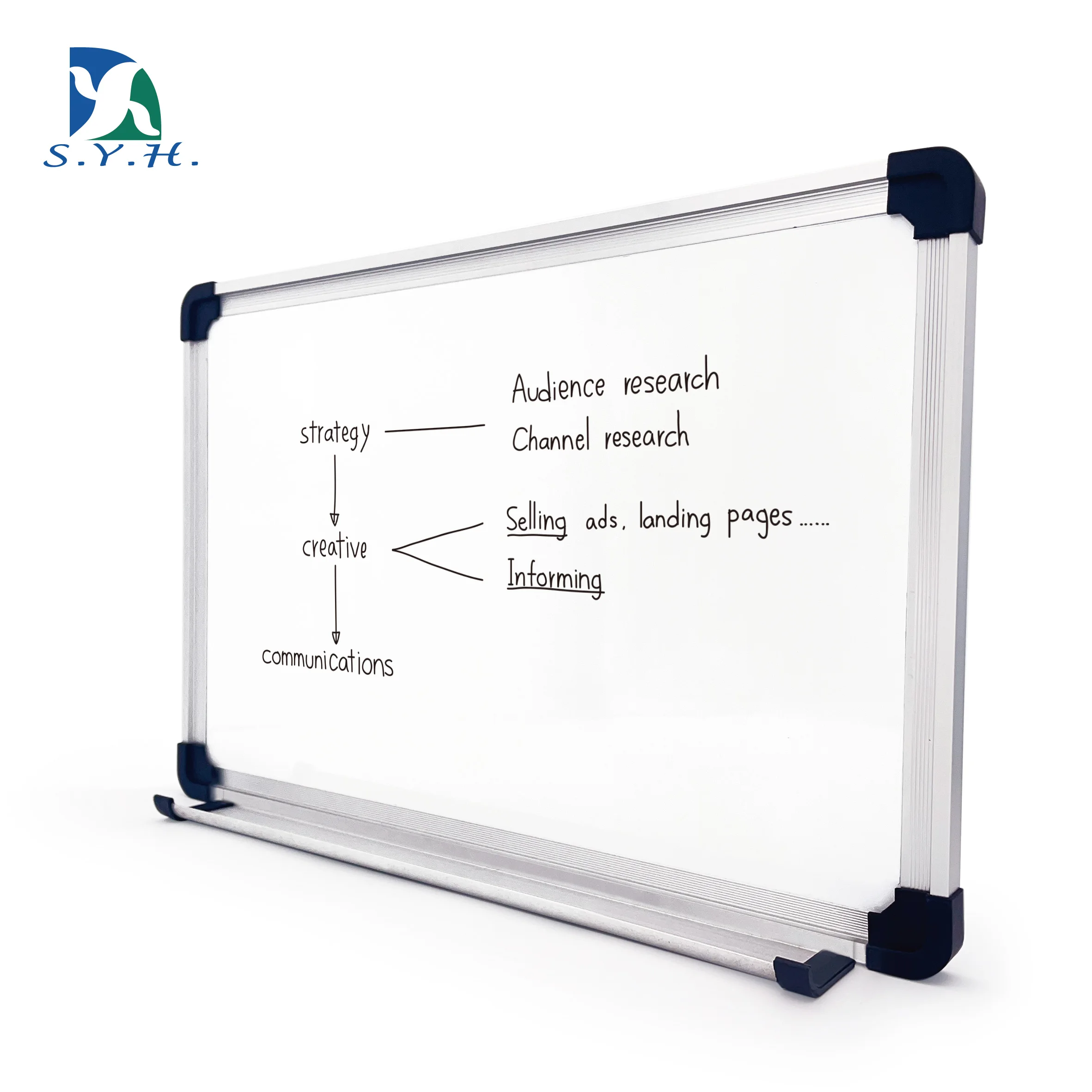 Подвесная Магнитная белая доска с меловым лотком