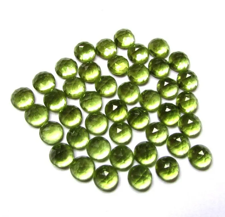 6mm Natural Peridot Loose Round Rose Cut Cabochon Gemstone Wholesale Price Natural AAA Top Quality Gemstone Bulk Wholesale Stone