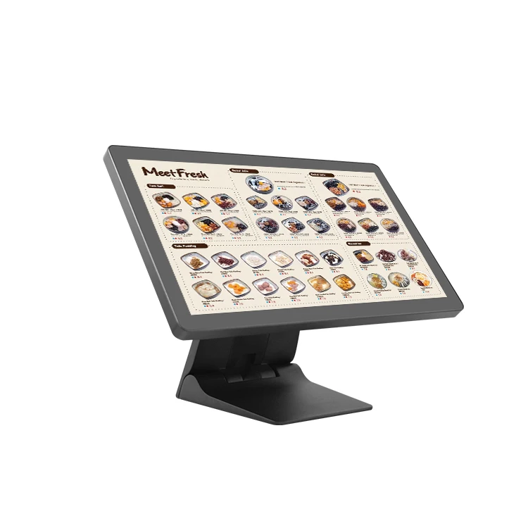 1366*768 resolution 18.5inch wall mounted monitor water proof all-in-one with dual screen epos system