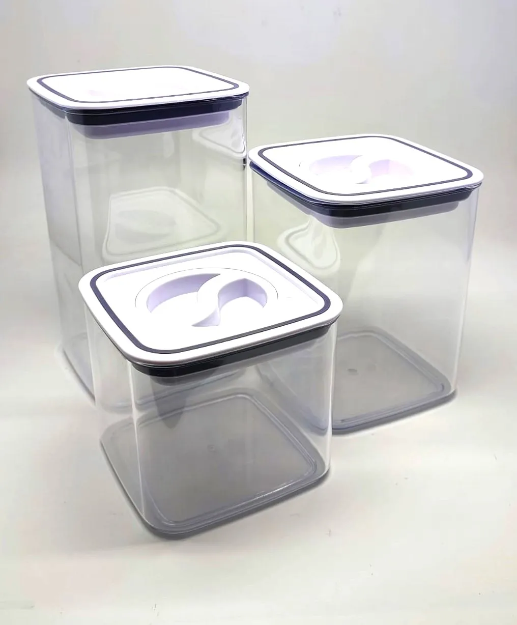 BPA Free Plastic PET Airtight Food Canisters for Kitchen Pantry Organization and Storage Factory direct Manufacturing price