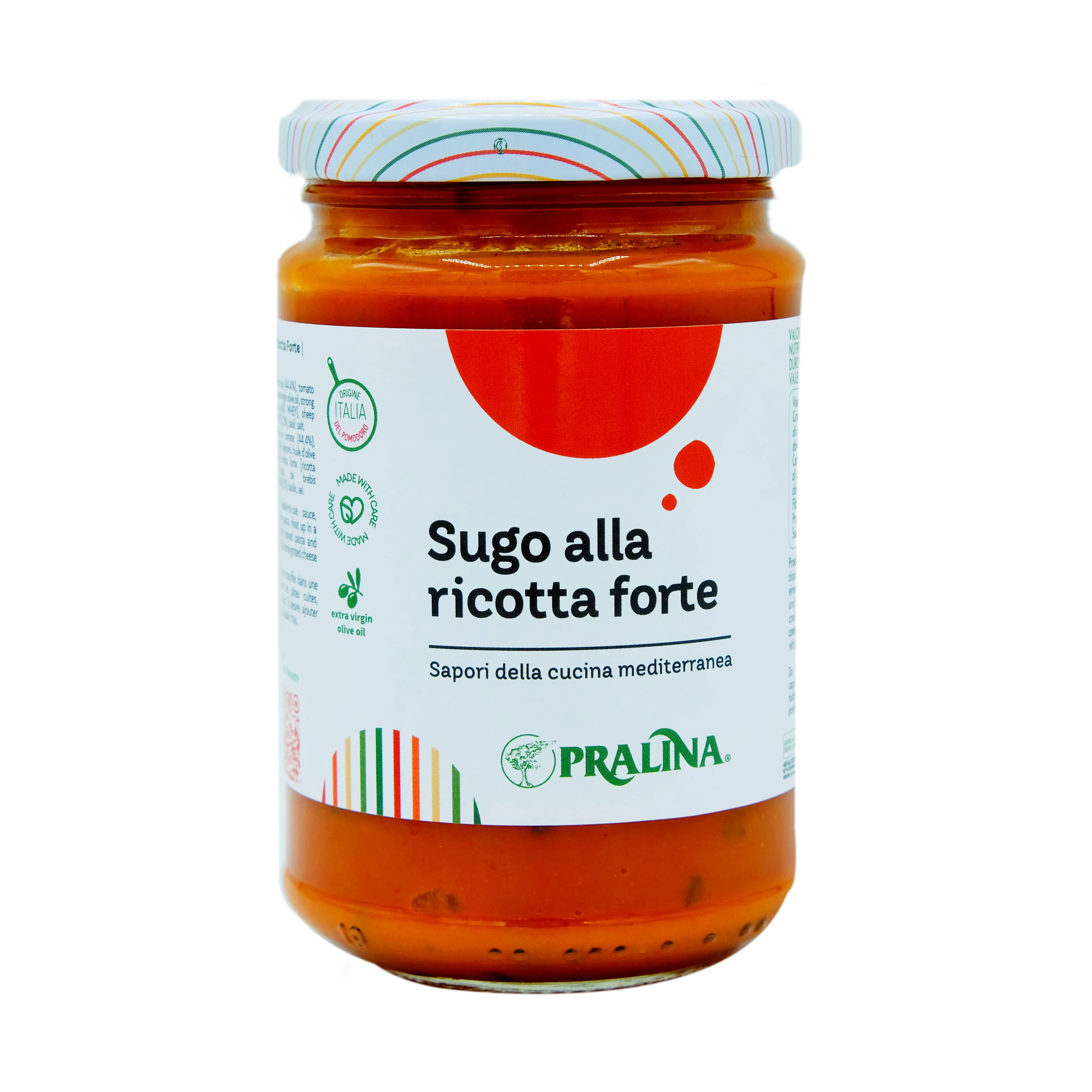 Made in Italy top quality food products tomato sauce with strong ricotta for pasta meals ready to eat