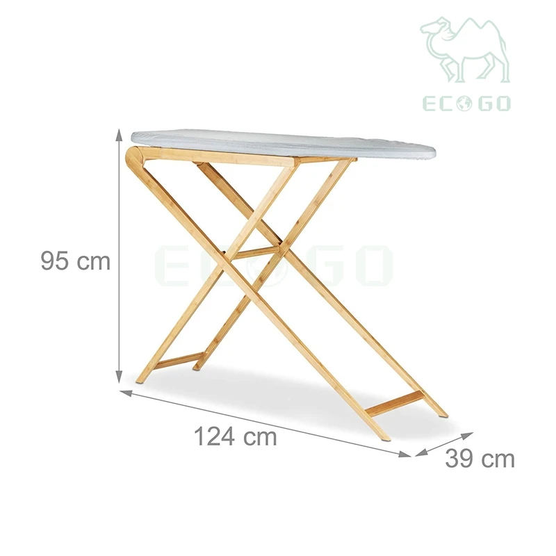 Delicate Wooden Bamboo Ironing Board Wholesale Flat Ironing Table With Cotton Cover Professional Design Ironing Board Shelf