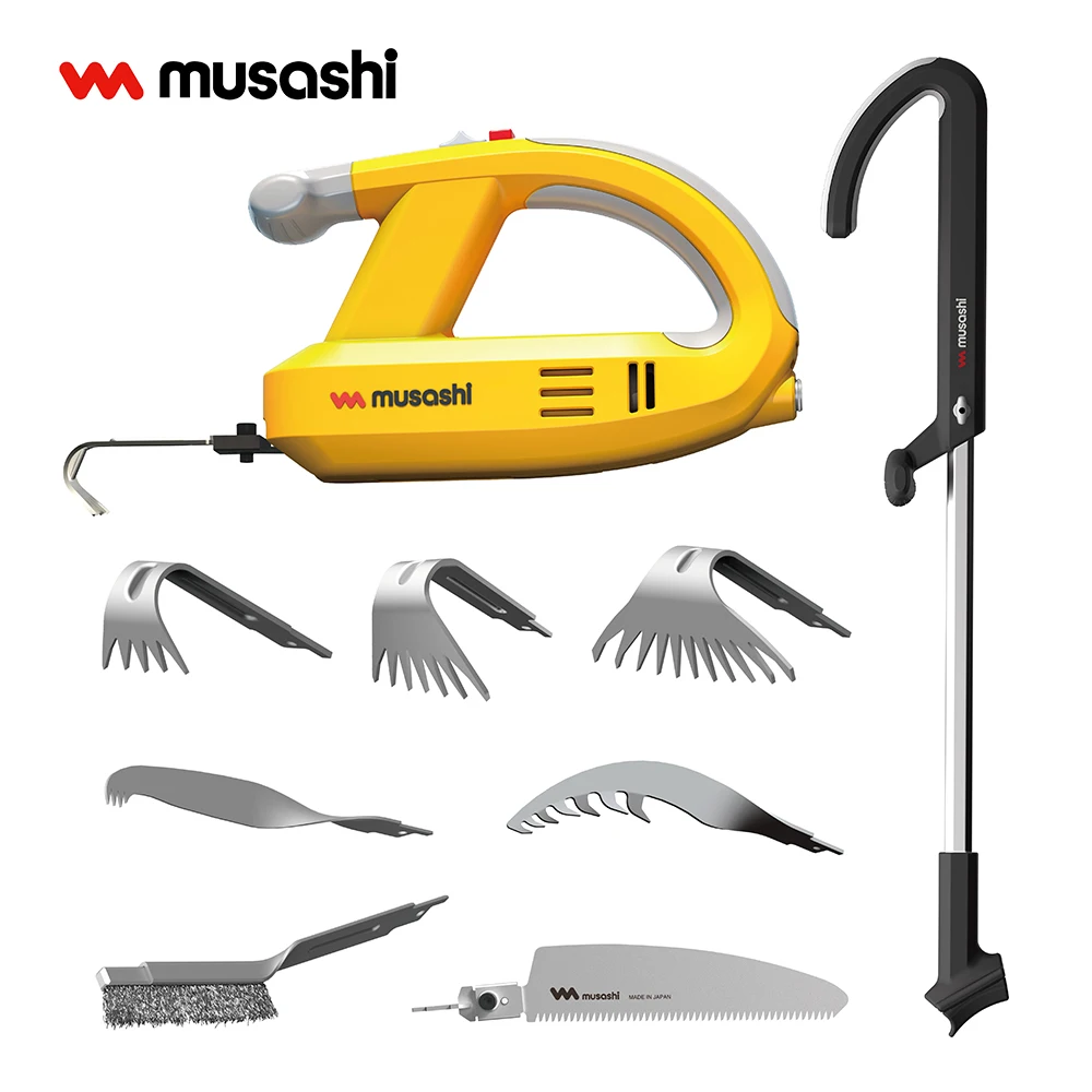 Musashi Cordless Electric Garden Hand Tools with Rechargeable Battery to pull up weeds by roots