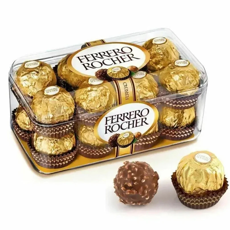 Top Quality Wholesale Price Ferrero Roche New Products Gold Foil Packaging Crispy Compound Chocolate