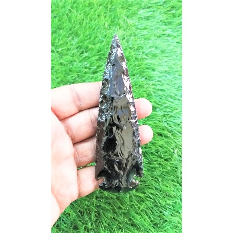 Latest 6 Inch Black Obsidian Arrowheads Wholesale Natural Stones Crystal Crafts Reiki Rocks Jade Minerals Feng Shui Arrowheads