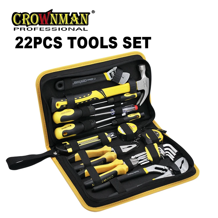 CROWNMAN Tool Set House and Working Use 22PCS Combination Car Repair Hand Tools Set