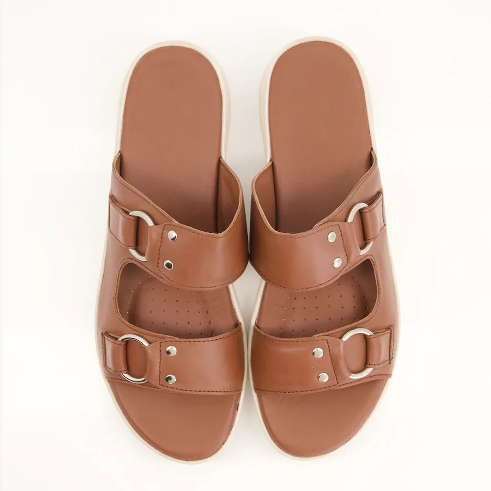 2024 High Quality Natural Leather Slipper Fashion PU Outsole Flat Casual Wear All Ages Summer Upper Position Medicated Wholesale