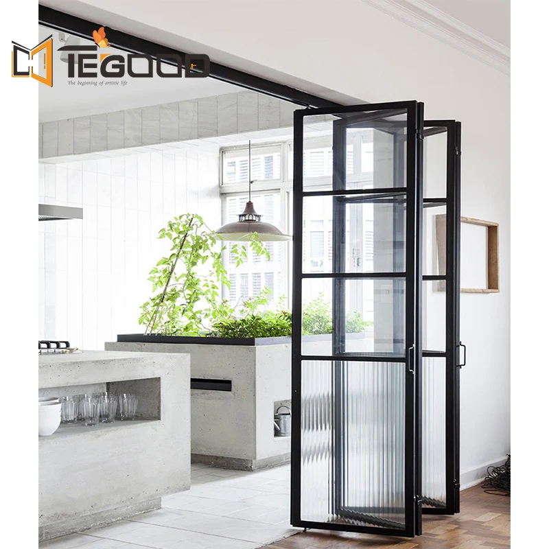 Best Selling Balcony Door Bi-Folding Door/Aluminium Folding Door with Grill Design