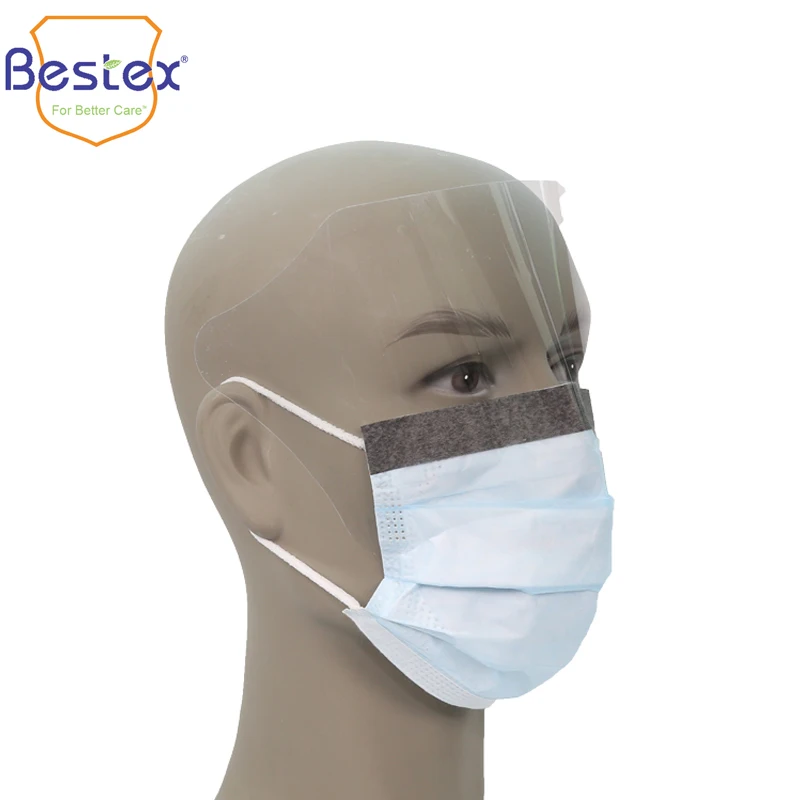 2024 EN Grade FFP2 New ASTM F2100 5 Py Protection Custom Colors Level 3 Medical Masks With Visor