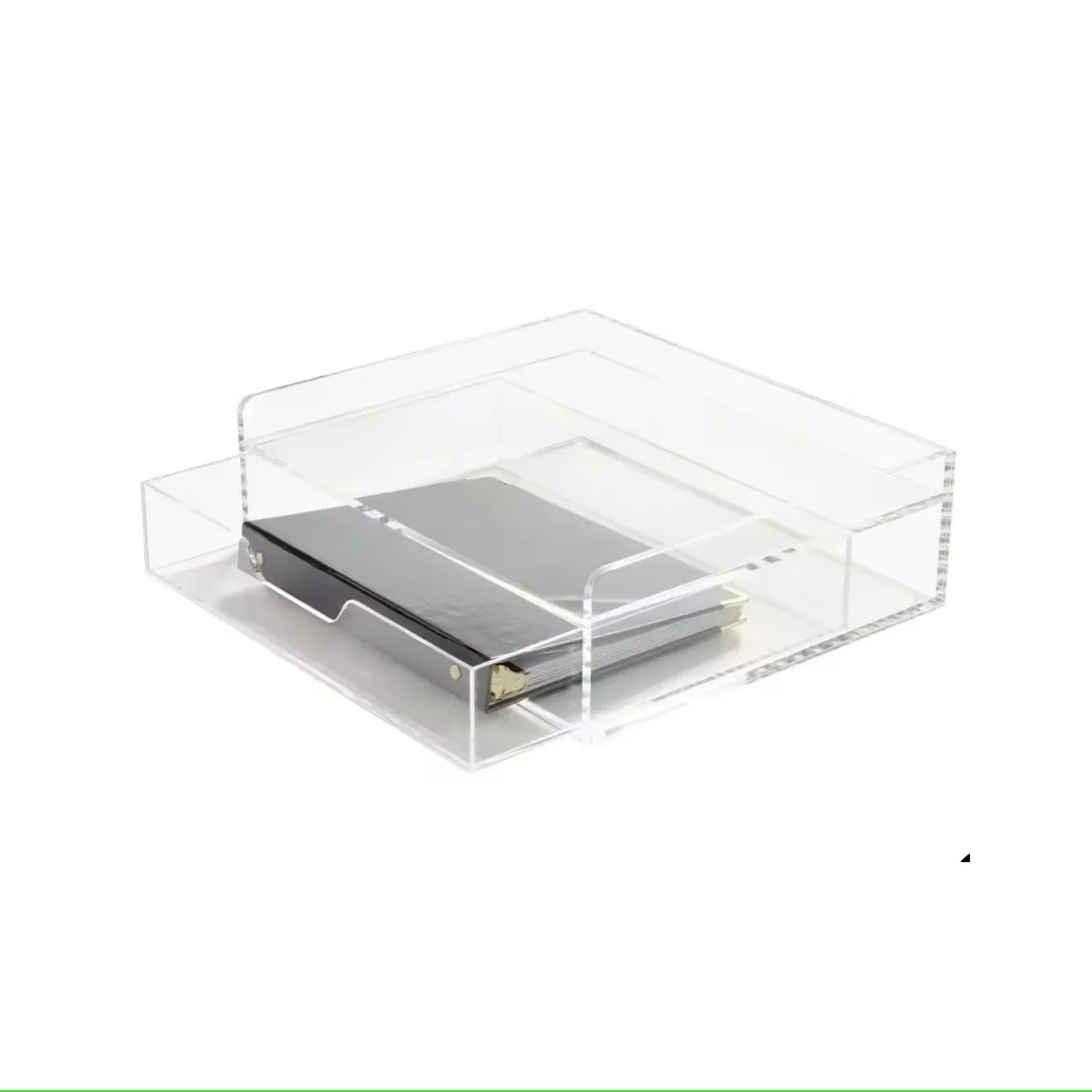 Durable Acrylic Office Desktop Letter Organizer With Drawer Perfect For Document And Paper Storage
