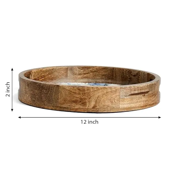 BEAUTIFUL WOOD TRAY PRINTED ENAMELLED WOODEN SERVING TRAY