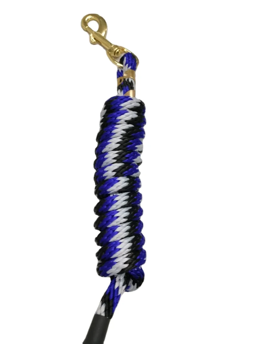 Horse Lead Rope High Quality 2.20 mtr long Brass Plated/Zinc/Pure Brass Heavy 70 Gram Snap with Heavy Clamp