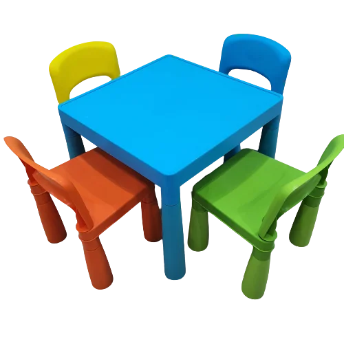 Children Item Table And 4 Chair Set Plastic Colorful School Type  Kids Play Table for Sale
