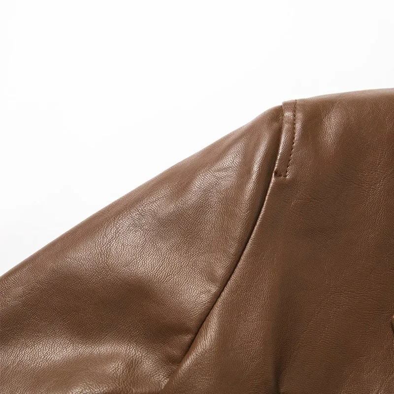 Women Faux Wool Fur Leather Jacket Winter Warm Thickness Lamb Fur Black Punk Zipper Pu Jacket Outwear Jacket