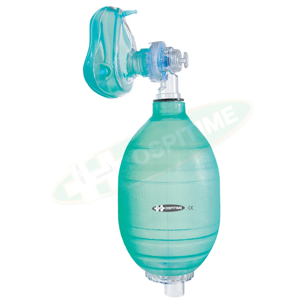 Hospitime Autoclavable Silicone AMBU BAG Type Manual Resuscitator with Face Mask Included Size 4 Mask