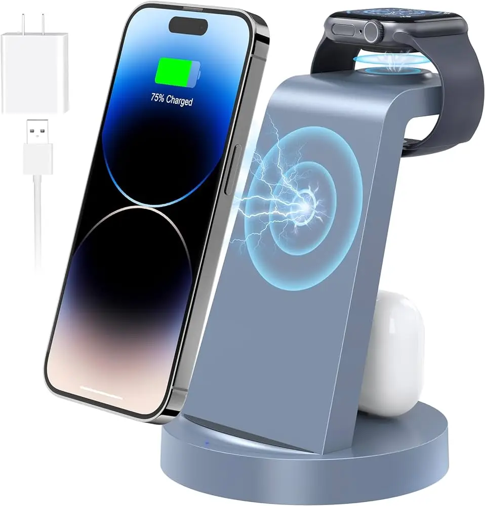 Buy with confidence for US Standard   3 in 1 magnetic Wireless Charger  available in stock Buy Now!