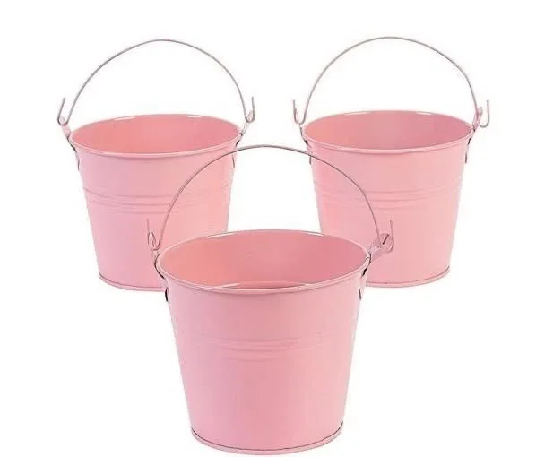 Buckets Rustic Farmhouse Metal Bucket Galvanized Flower Bucket Plants Pot Home Indoor Outdoor Decor Tin Planter