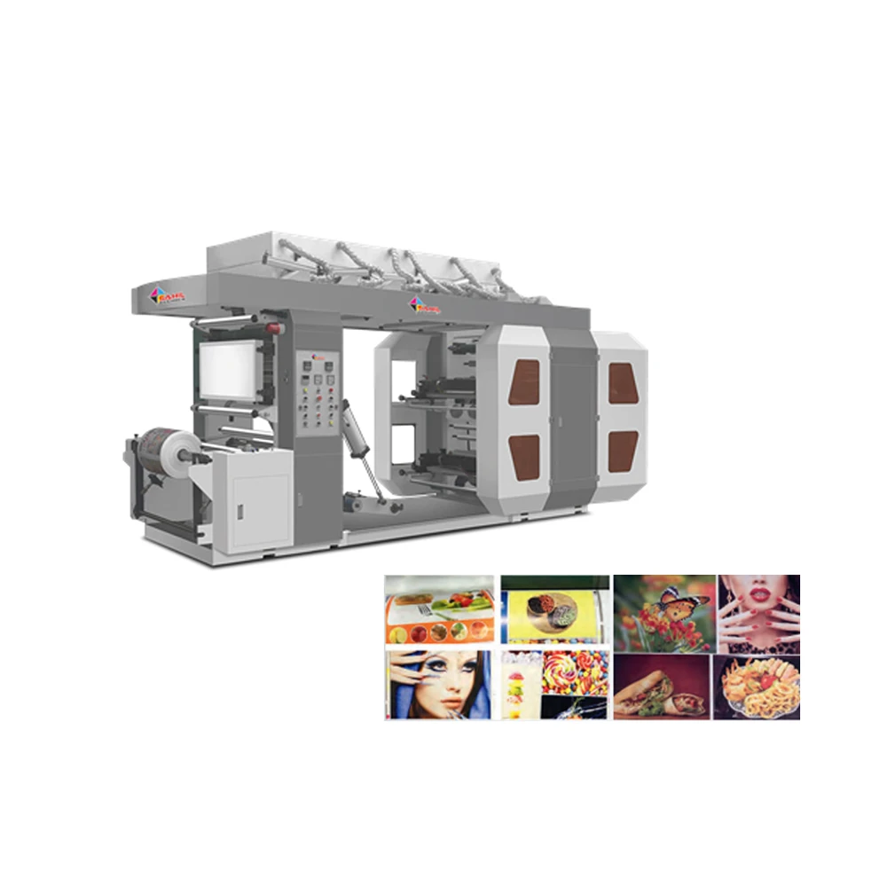 Buy 4 Color High Speed Flexo Printing Machine Roll To Roll Flexographic Printing Machine Flexographic Printer- Stack