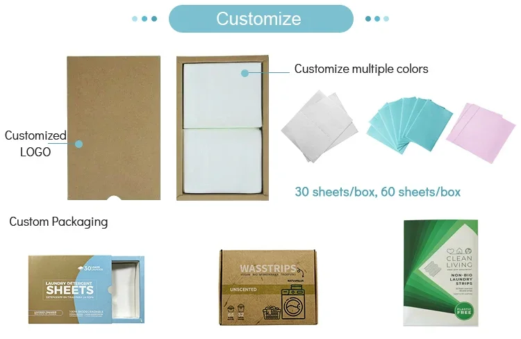 Biodegradable detergent laundry sheets Super Condensed Washing Tablets Sheets Baby Laundry Detergent Sheet