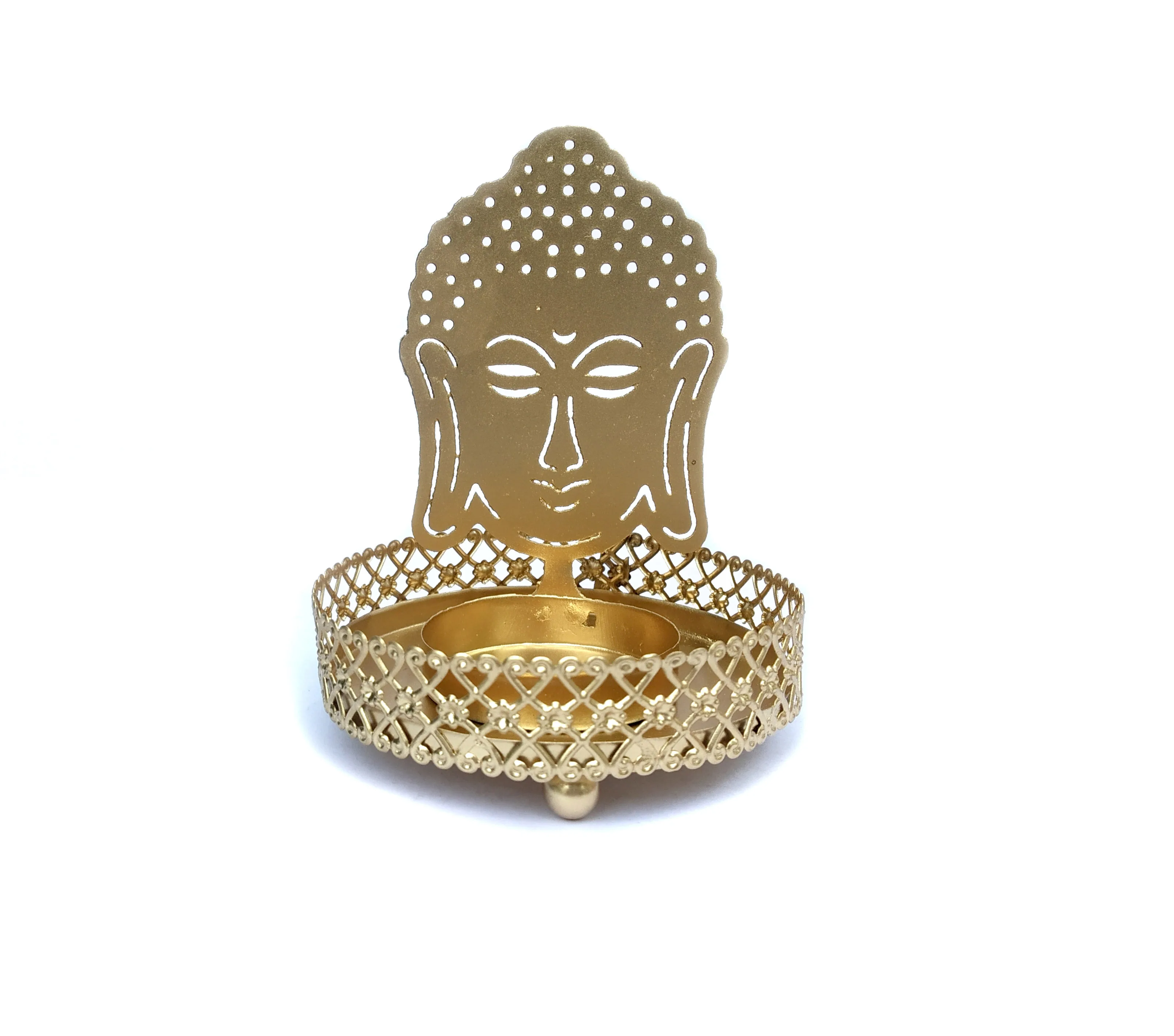 T-Light Metal 3D Projector Candle Holder Ying Yang Design Projection on Wall Small Aluminium Votive Holder Light Weight Candle