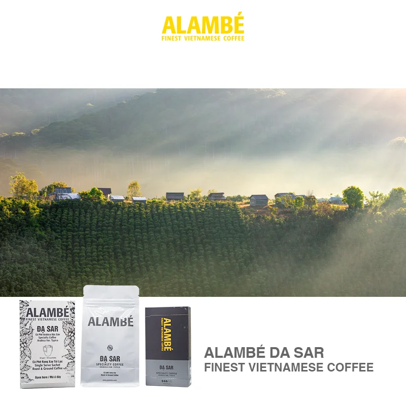 2 Years Shelf Life High Roast Alambe Da Sar Ground Roasted Coffee 230g Sealing Zip Bag Wholesale Origin From Vietnam kafei nice