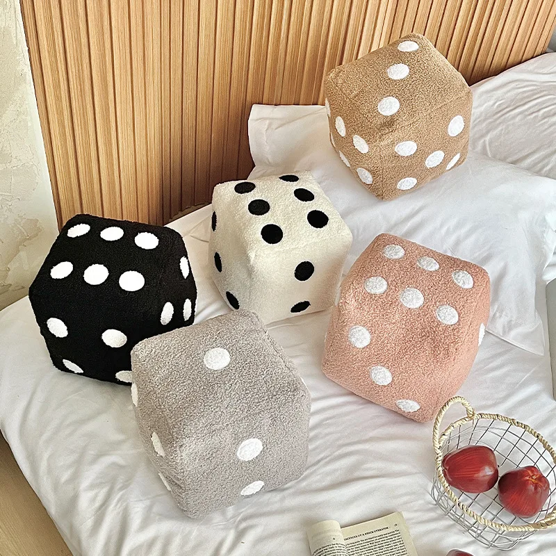 Creative simple home decoration pillow Fun simulation dice plush toy sofa cushion