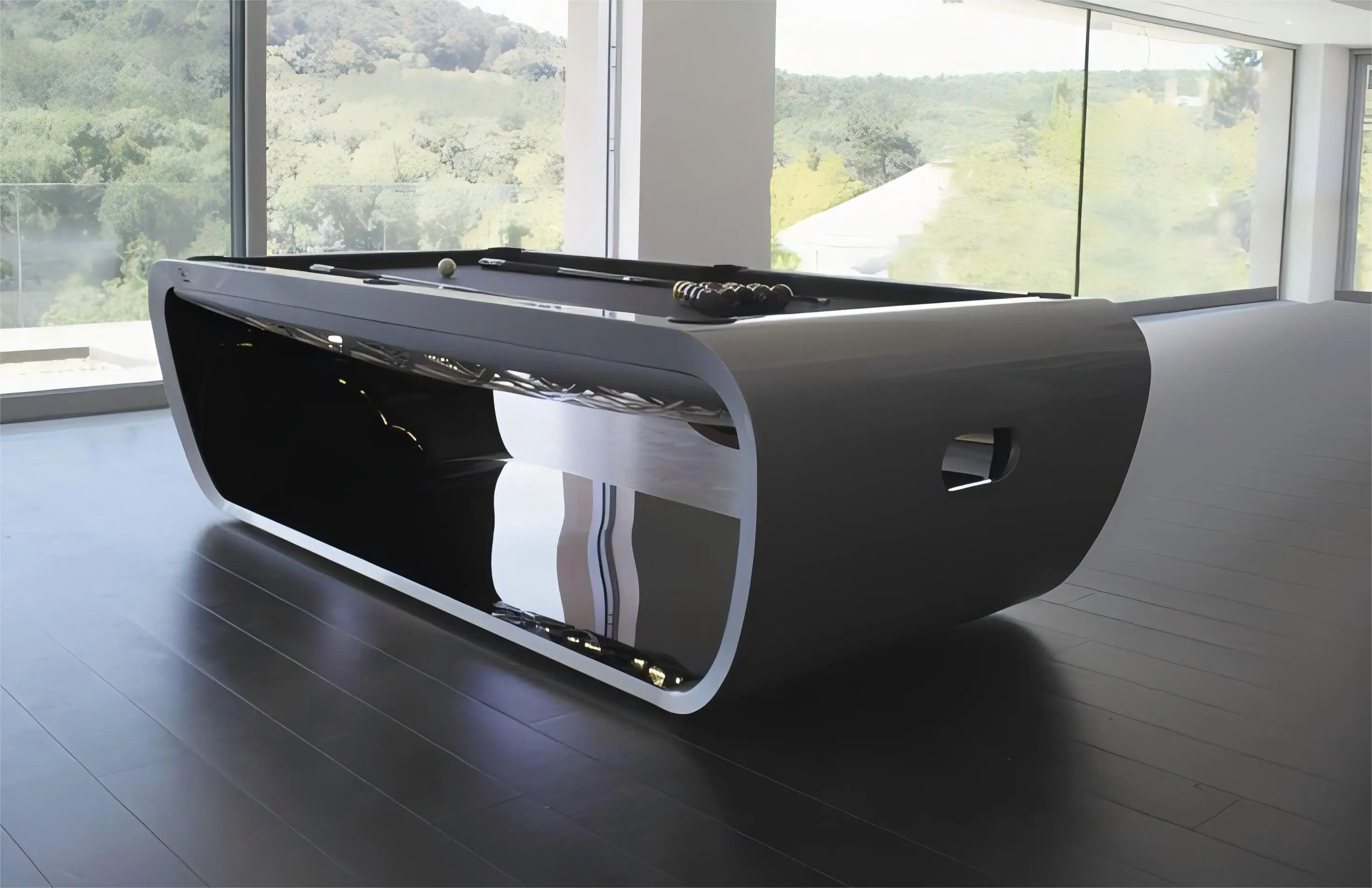 New Modern Blacklight Pool Table 9 8 7ft Billiard Tables Black Marble American Billiards Medium Sized Snooker