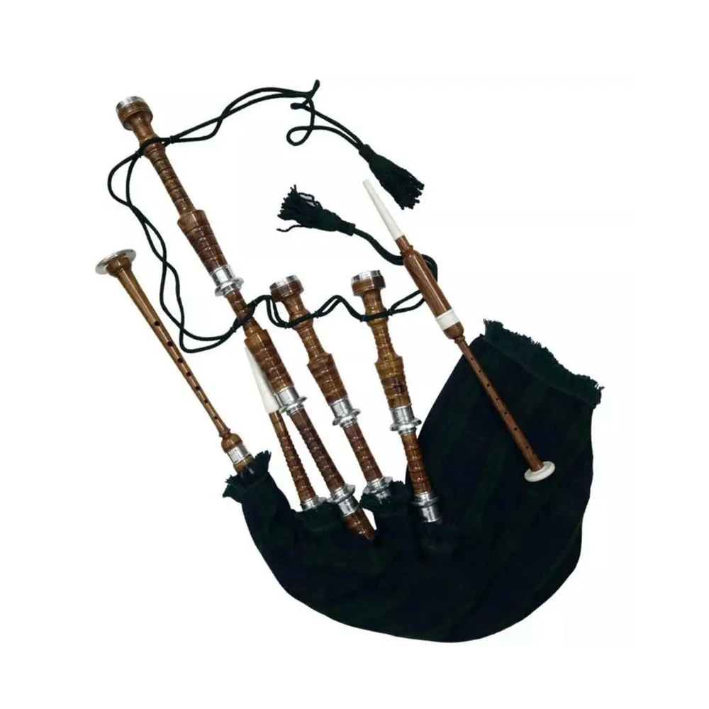 Rosewood Natural Grain Polish Bagpipe For Learner Hand Made Rosewood Scottish Bagpipes In Wholesale Prices